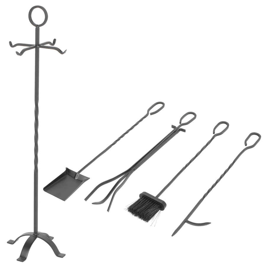 5-Piece Forged Iron Fireplace Tool Set