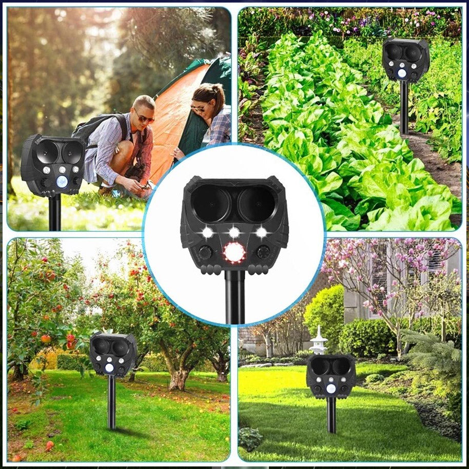 Ultrasonic Solar Powered Motion Activated Animal Repellent
