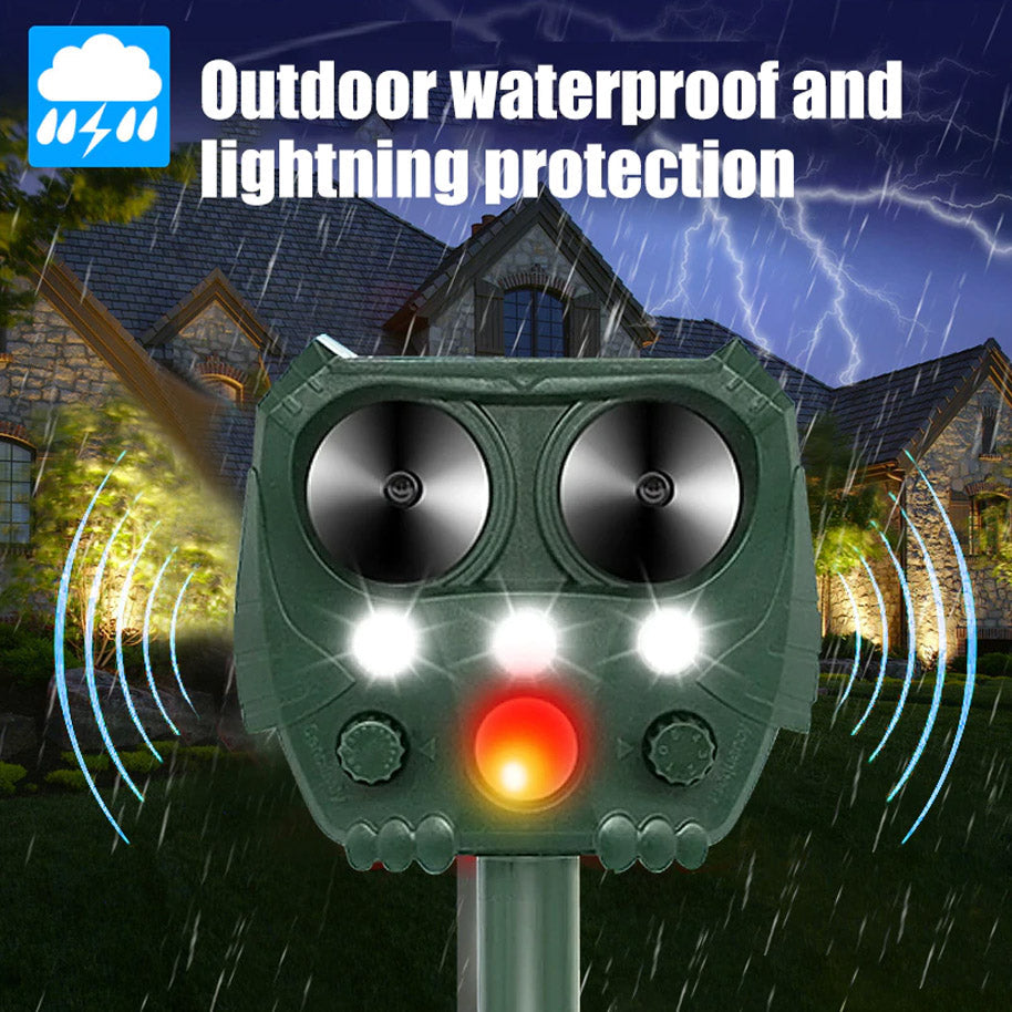 Ultrasonic Solar Powered Motion Activated Animal Repellent
