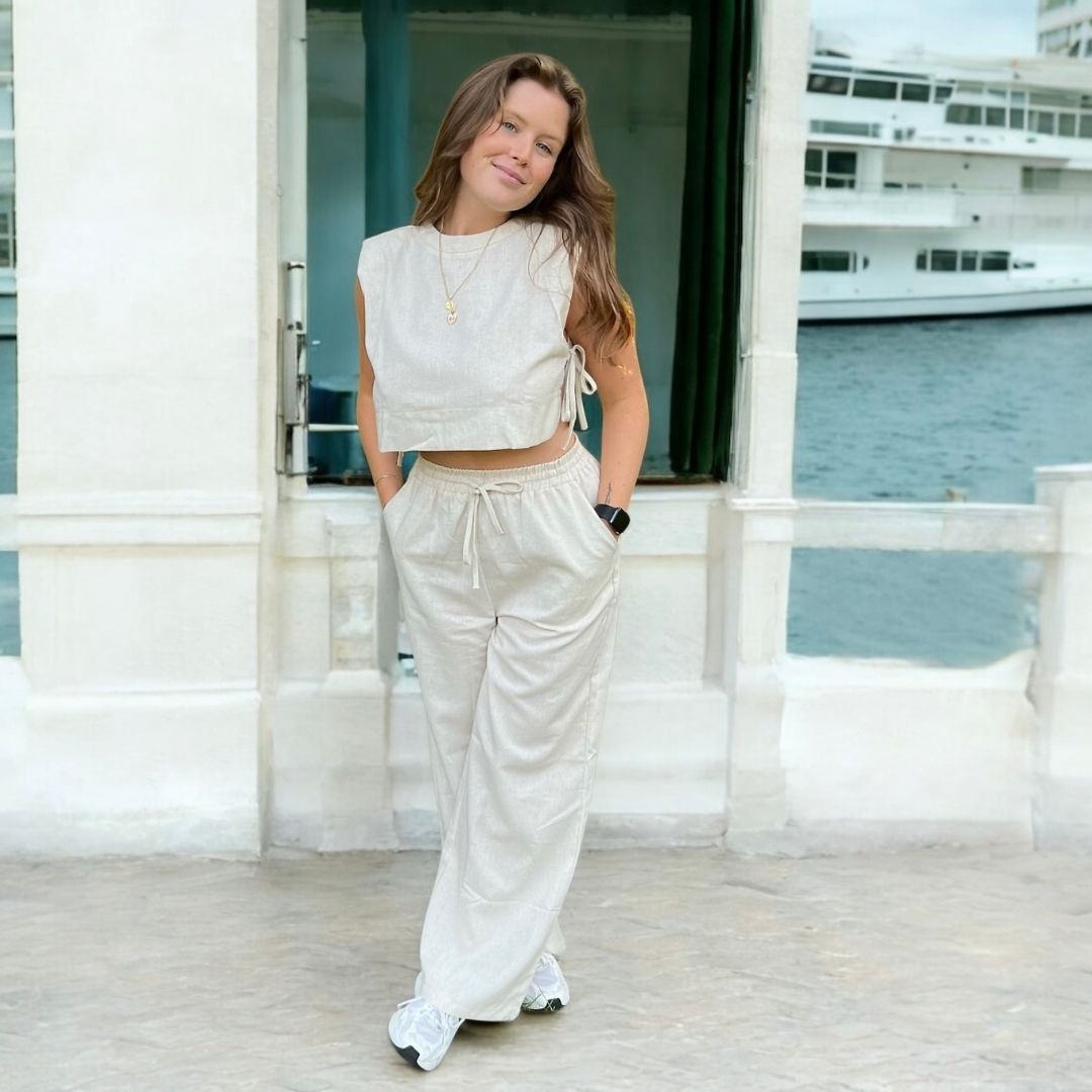 Aurora Linen Two-Piece Set
