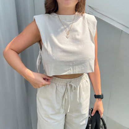 Aurora Linen Two-Piece Set