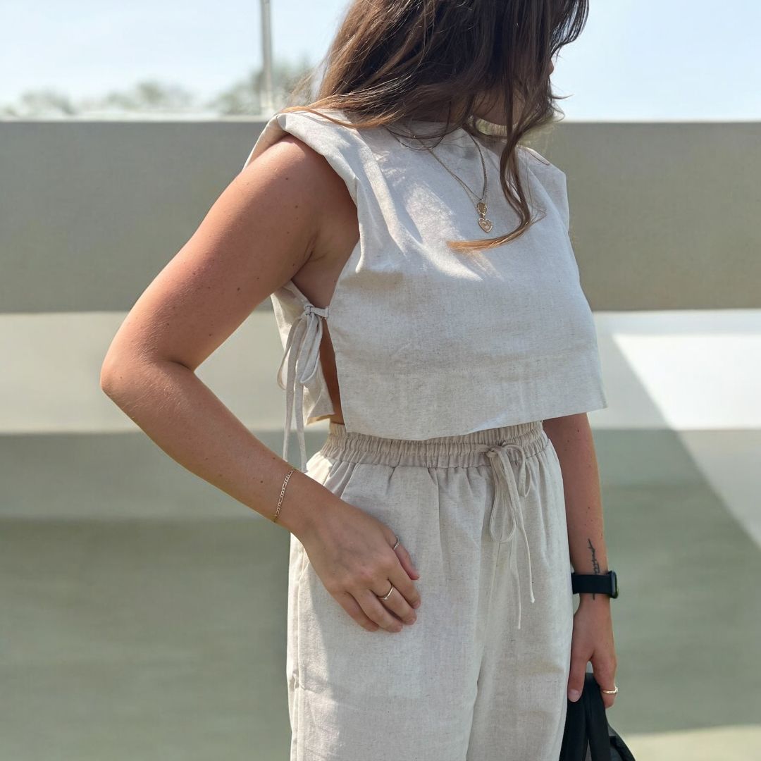 Aurora Linen Two-Piece Set