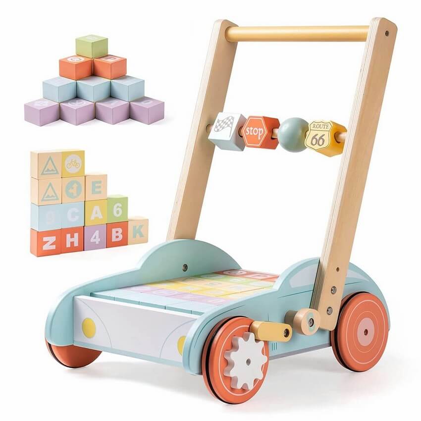 JoyWalker™ Baby Push Walker Toy With Building Blocks