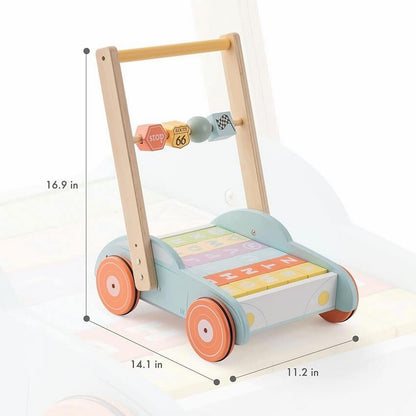 JoyWalker™ Baby Push Walker Toy With Building Blocks