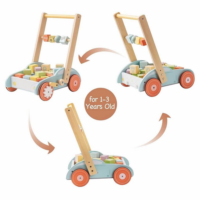 JoyWalker™ Baby Push Walker Toy With Building Blocks