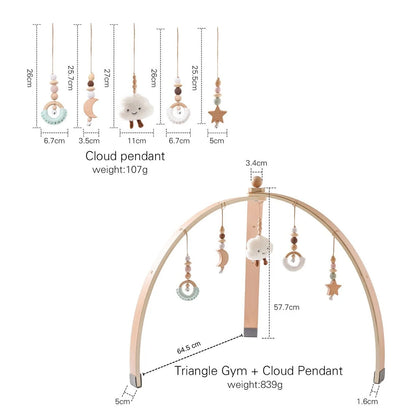 Baby Wooden Play Gym With Hanging Toys