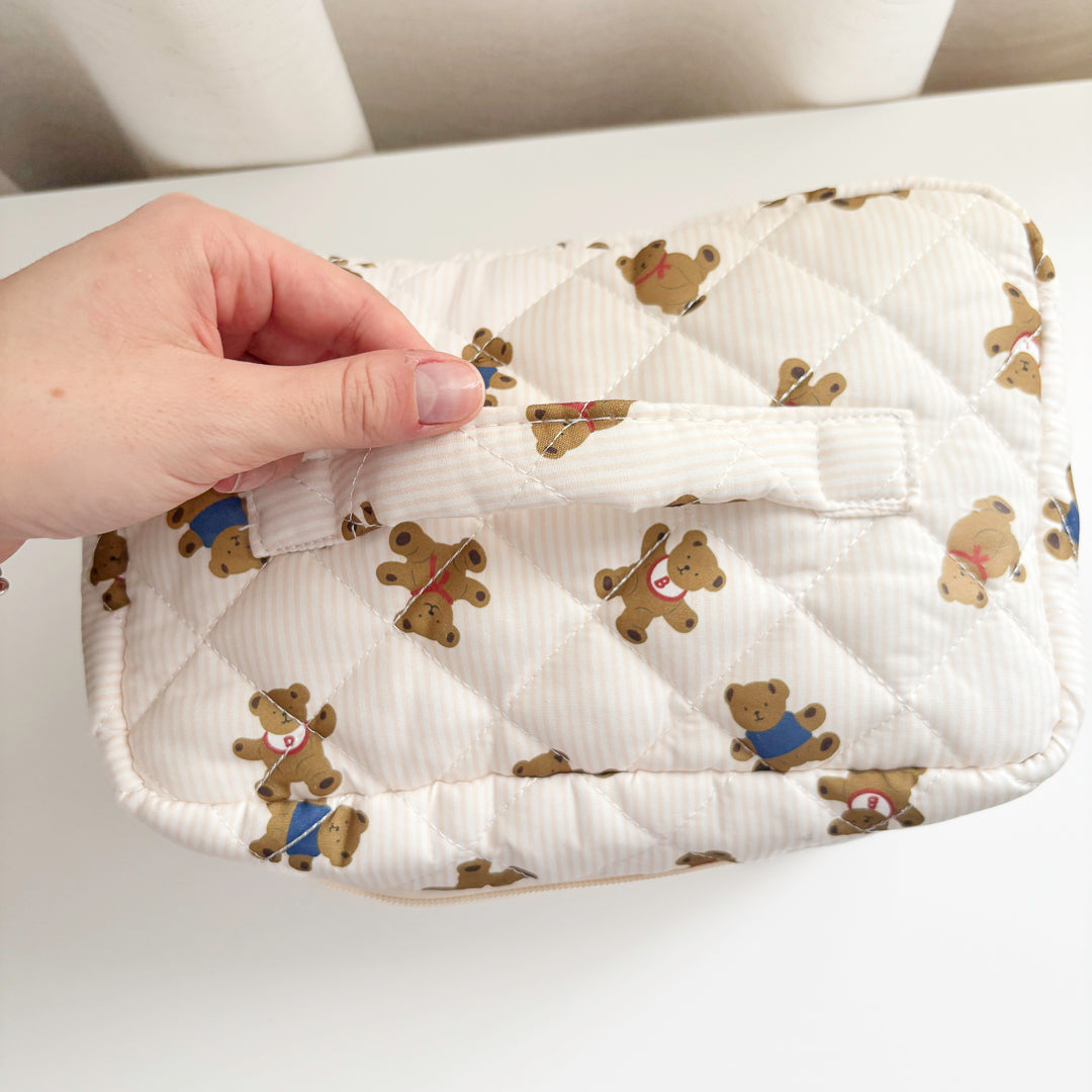 3 PCS Teddy Bear Makeup Bags