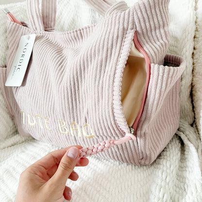 Mia Corduroy Tote Bag