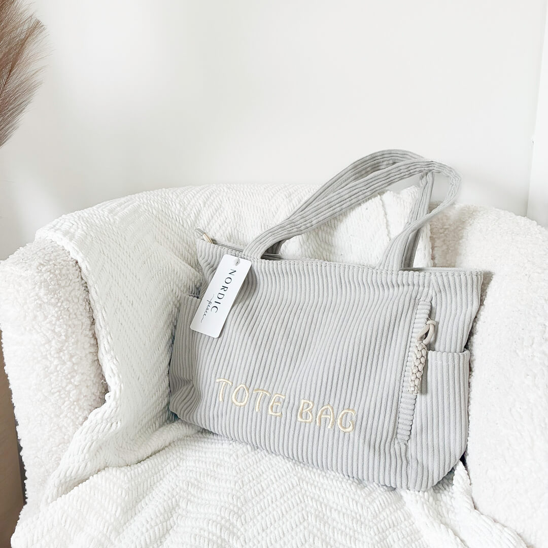 Mia Corduroy Tote Bag