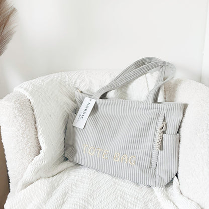 Mia Corduroy Tote Bag