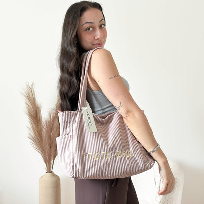 Mia Corduroy Tote Bag