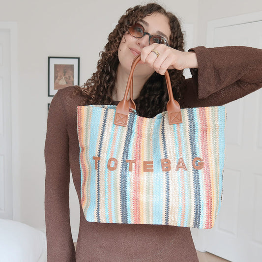 Elise Striped Tote Bag