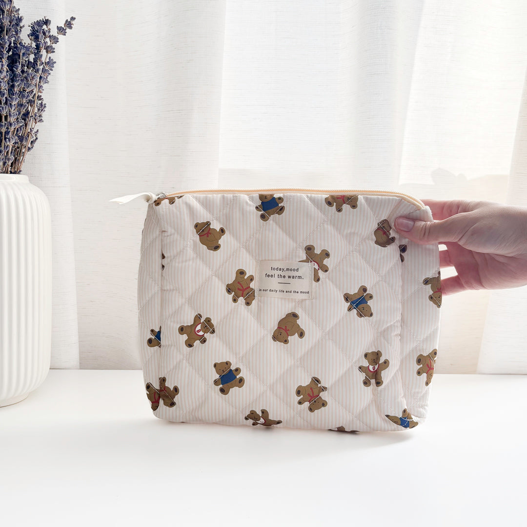 3 PCS Teddy Bear Makeup Bags