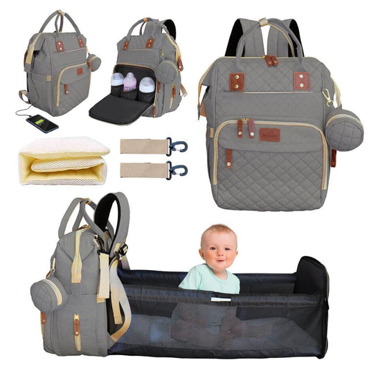 JOYEBABY™ Travel Diaper Bag Backpack With a Built-In CRIB