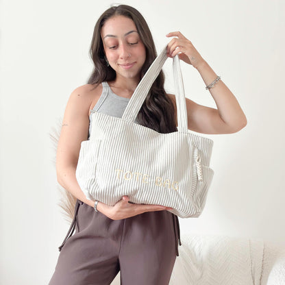 Mia Corduroy Tote Bag