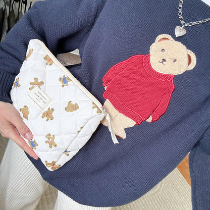 3 PCS Teddy Bear Makeup Bags
