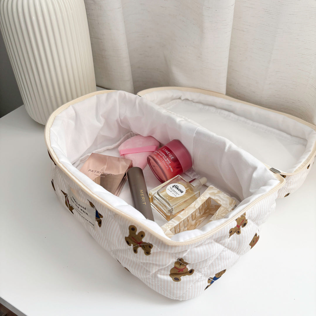 3 PCS Teddy Bear Makeup Bags