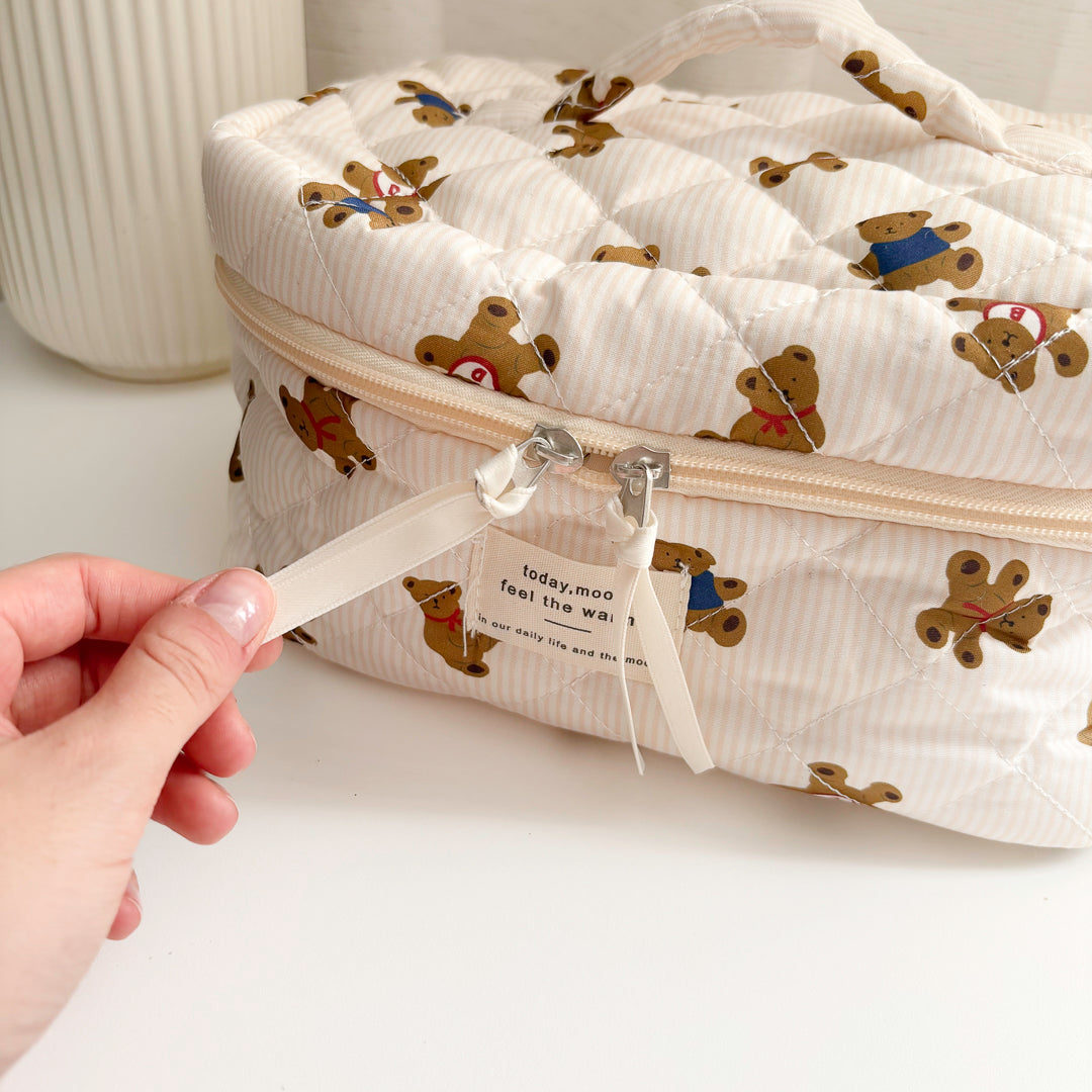 3 PCS Teddy Bear Makeup Bags