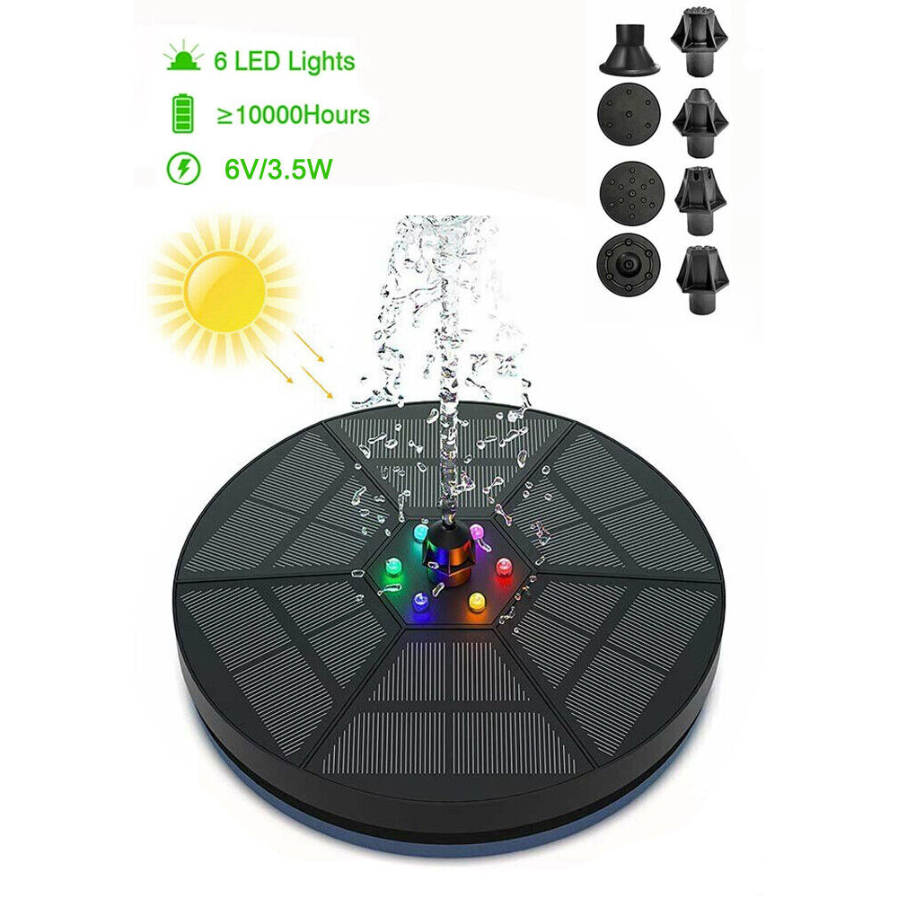 NEW - Floating LED Solar Fountain