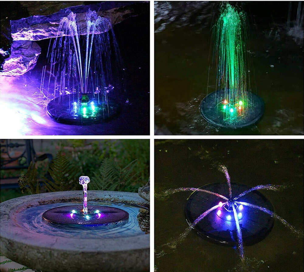 NEW - Floating LED Solar Fountain