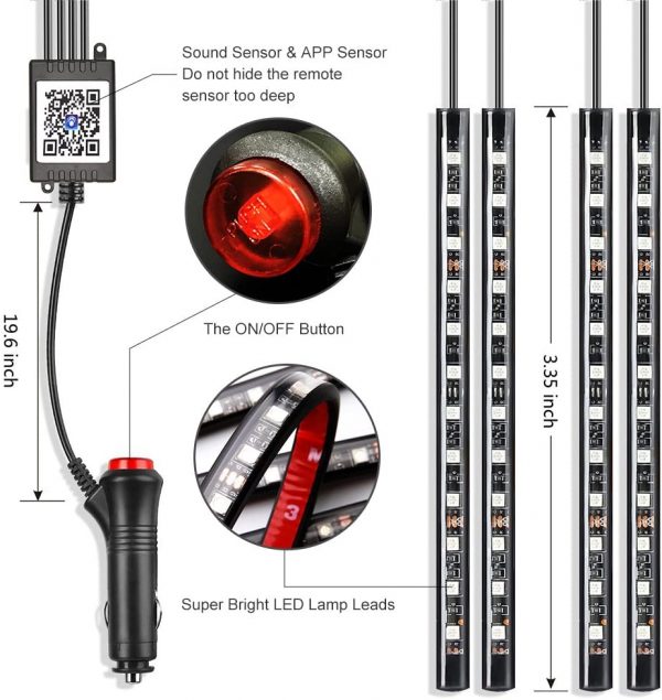 Car LED Lights Interior - 4pcs