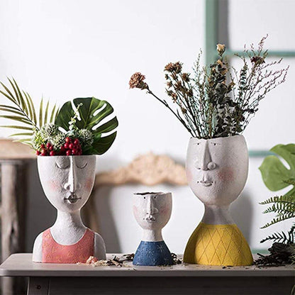 Face Planter Figurine Head Planter Pot