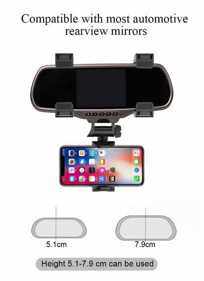 Car Mount Rearview Mirror Phone Holder
