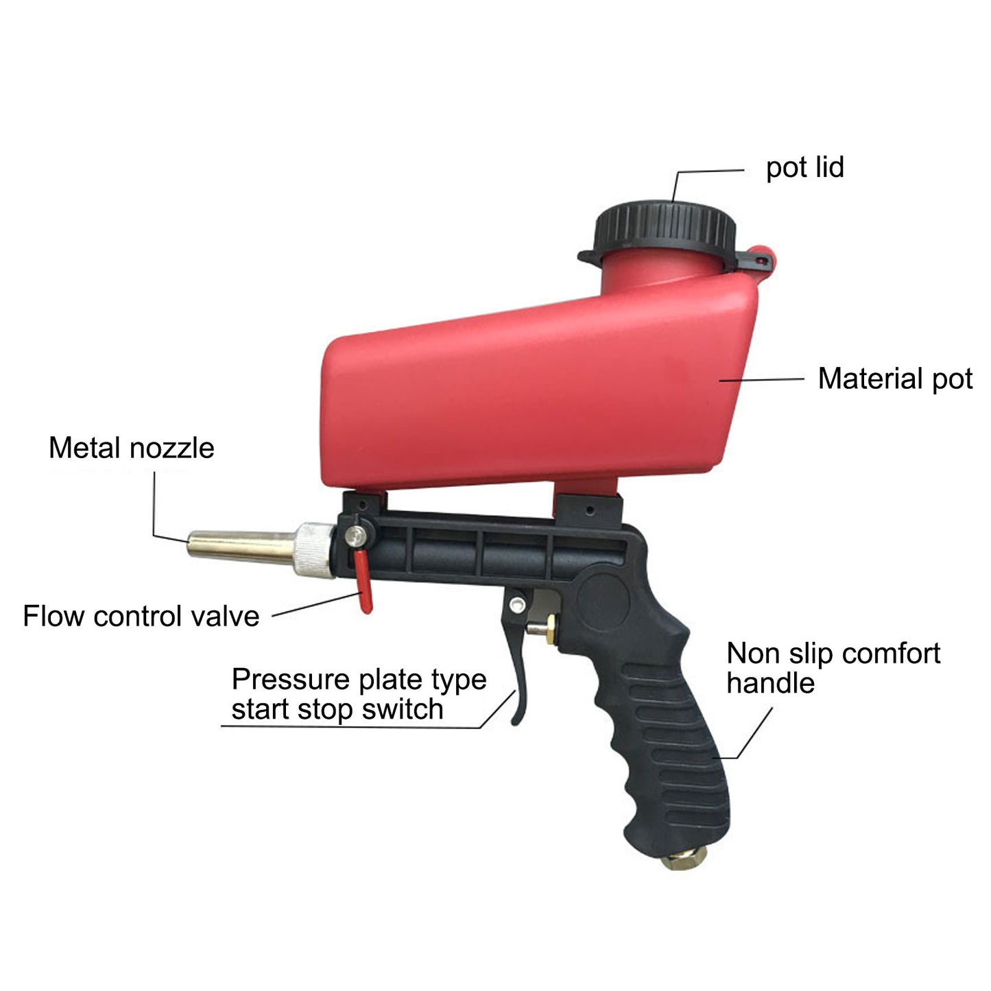 Anti-rust Sandblaster Handheld Pneumatic Sand Blasting Sprayer Machine Glass