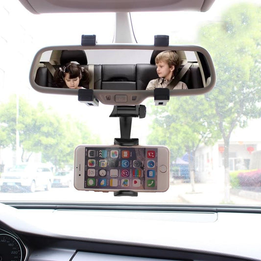 Car Mount Rearview Mirror Phone Holder