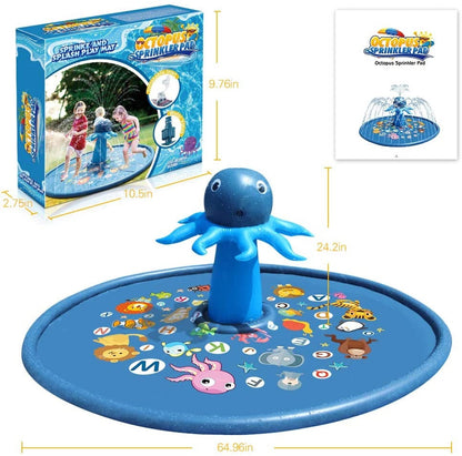 68” Kids Octopus Splash Pad | Mat Sprinkler Sprinkler for Kids