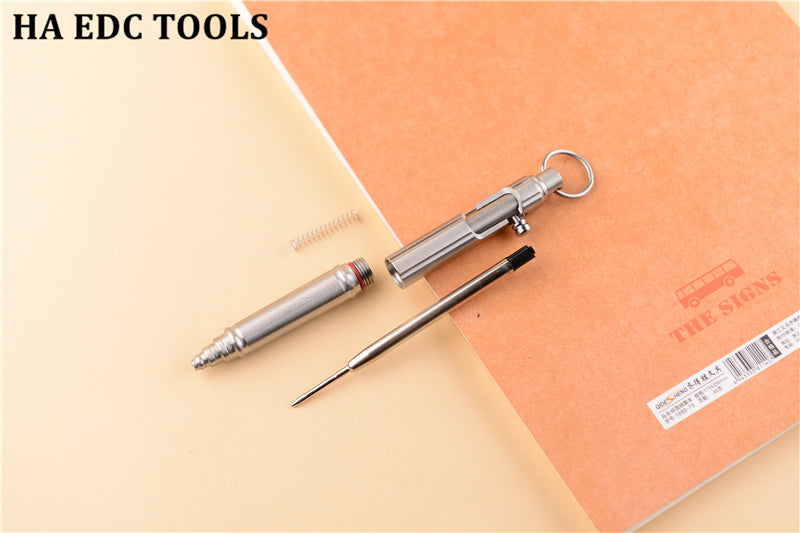 Outdoor Self-defense Retro Stainless Steel Machine Gun Pen | Stainless Steel Bolt Type Tactical Pen