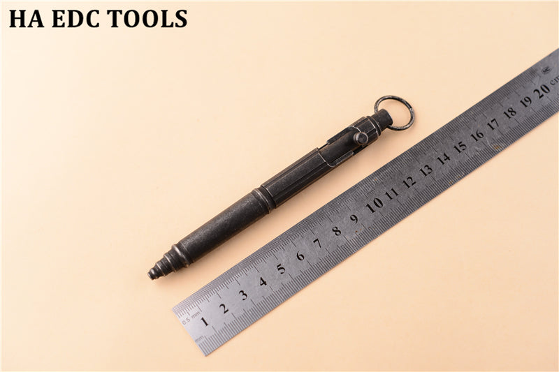 Outdoor Self-defense Retro Stainless Steel Machine Gun Pen | Stainless Steel Bolt Type Tactical Pen