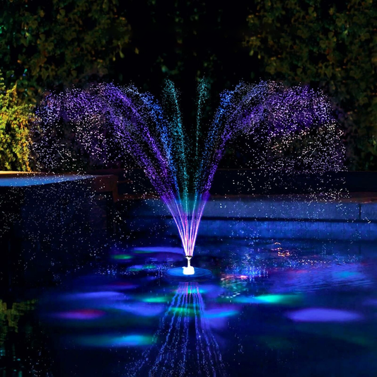 NEW - Floating LED Solar Fountain