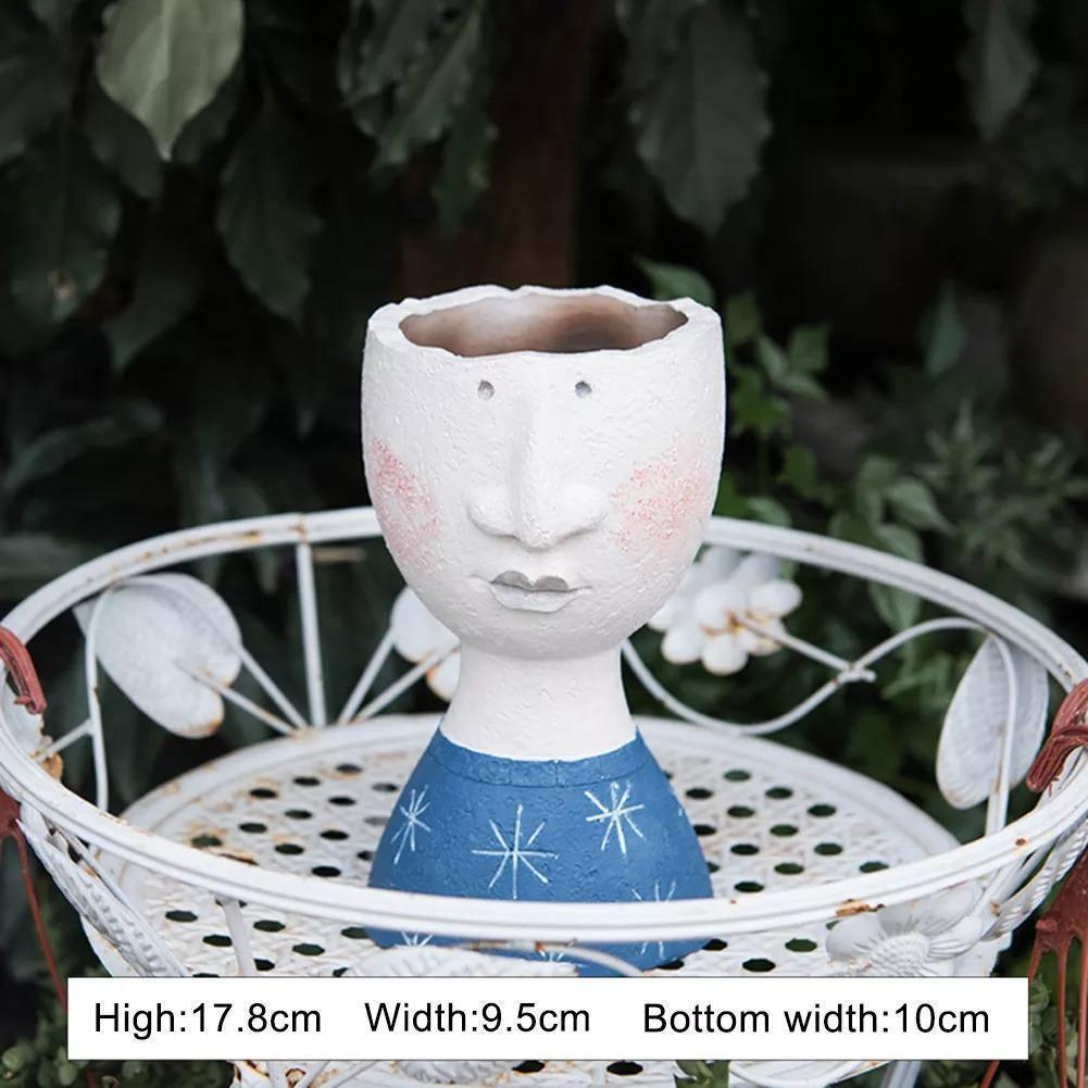 Face Planter Figurine Head Planter Pot