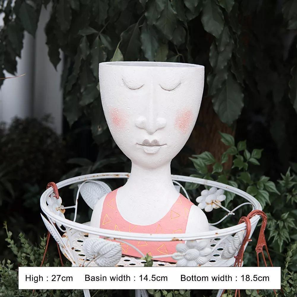 Face Planter Figurine Head Planter Pot