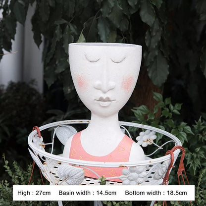 Face Planter Figurine Head Planter Pot